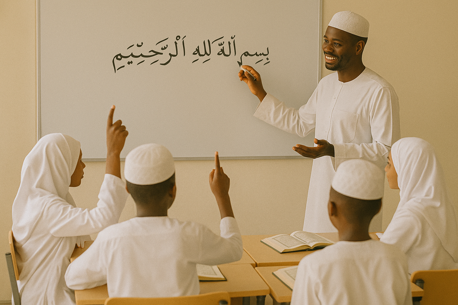 Students learning in class